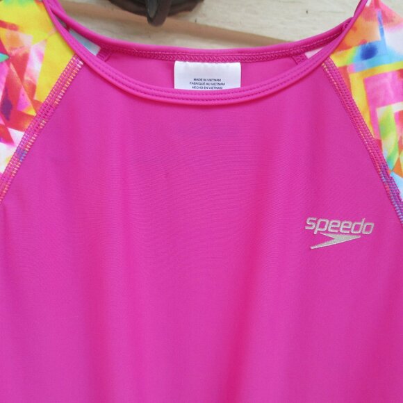 Girls Size M Short Sleeve Speedo Rash Guard - Picture 2 of 5